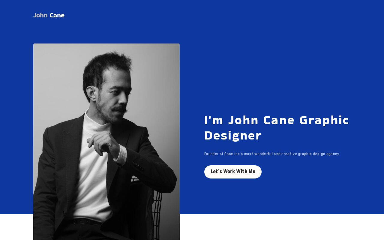 John Cane portfolio template for Carrd