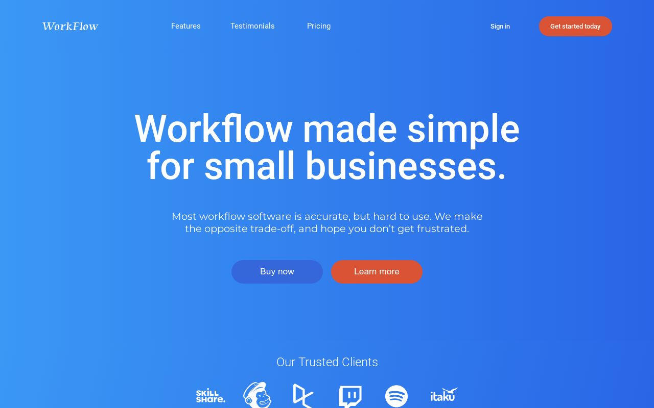 Workflow Carrd template