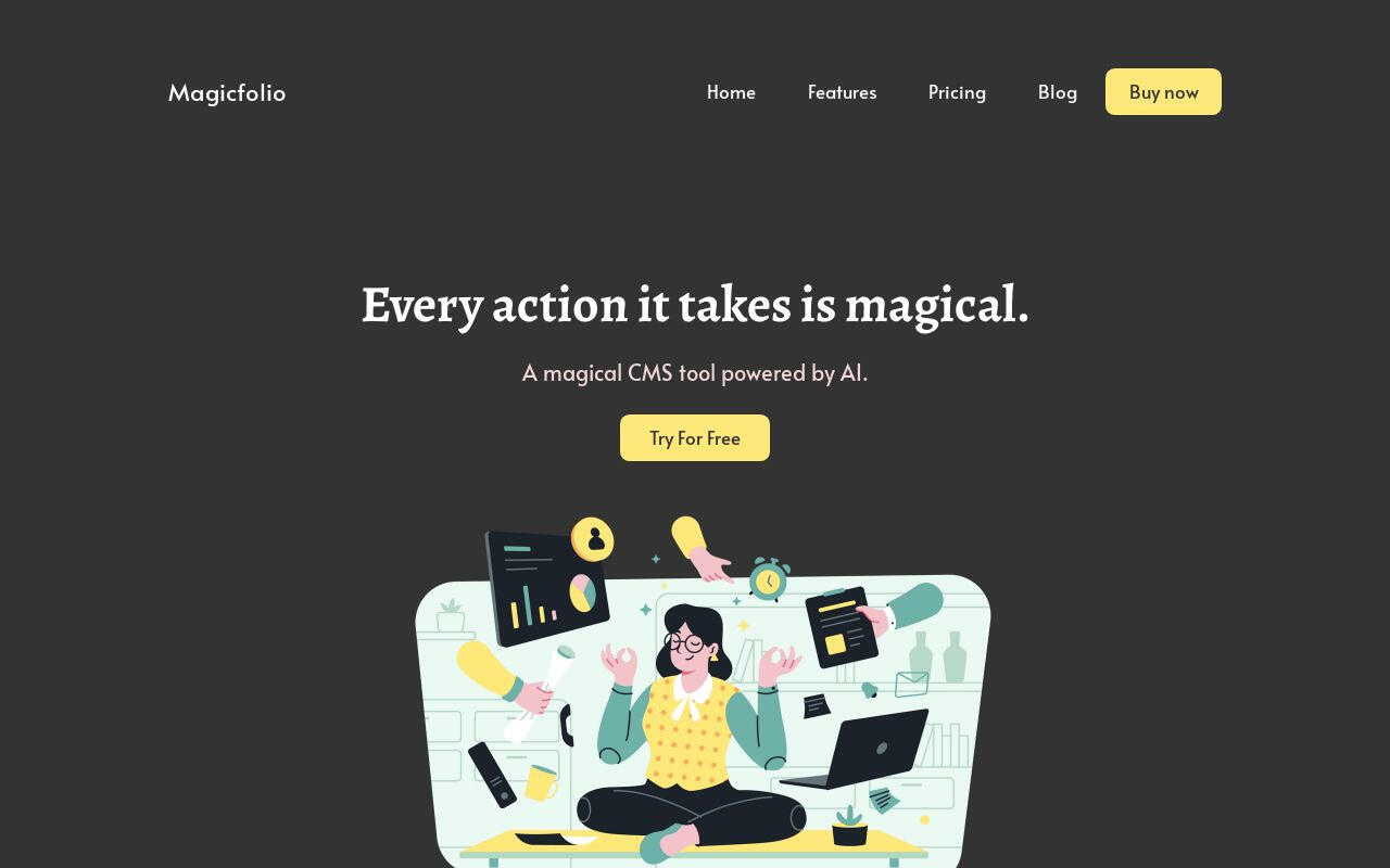 Magicfolio template for Carrd